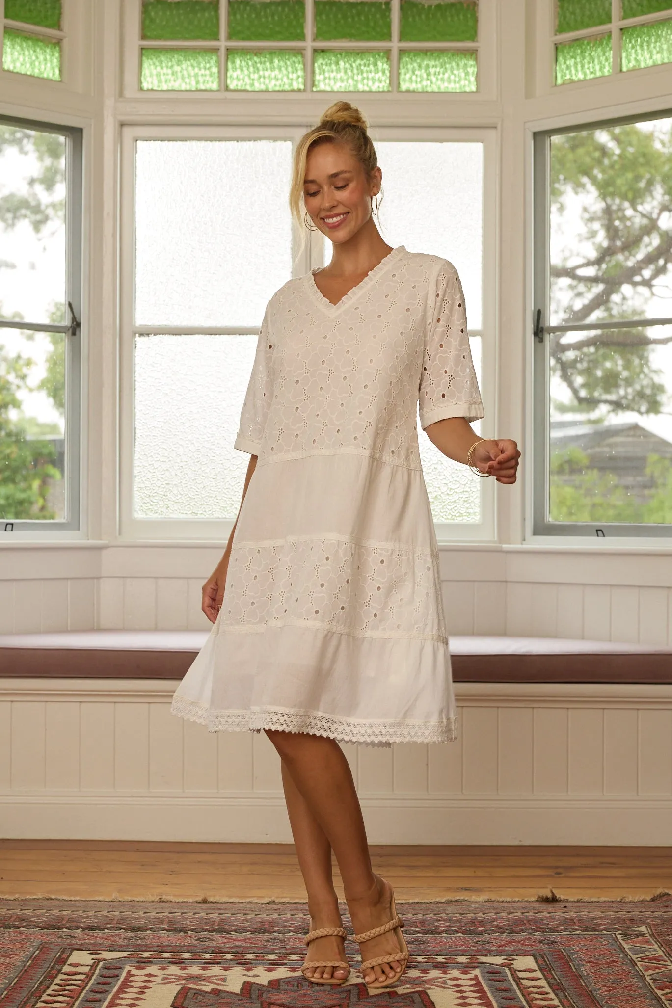 Salisbury Dress Celestial Broderie