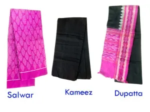 Sambalpuri Cotton Deep Pink colour Ladies Salwar Suit