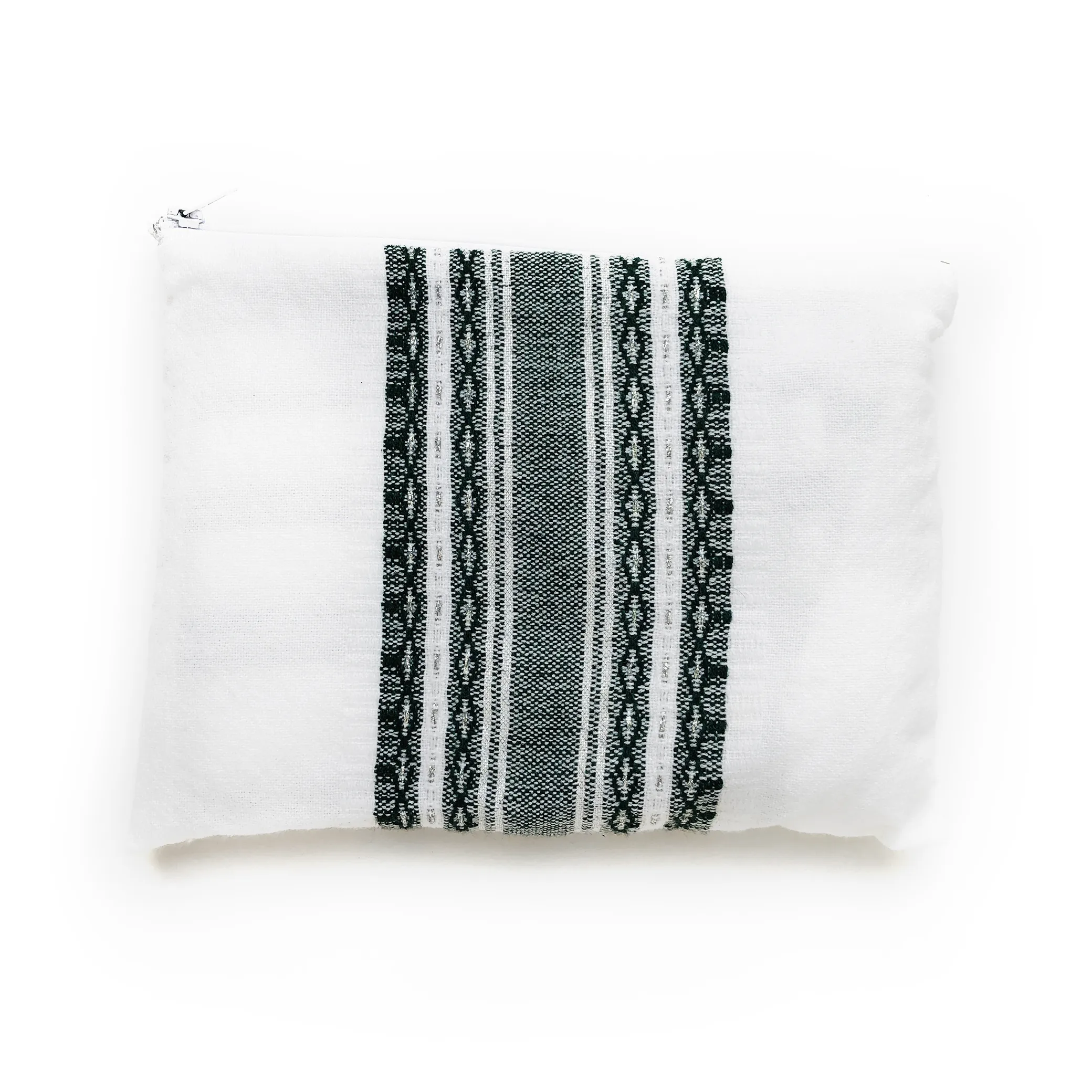 Samuel - Wool Tallit  - Dark Green and Silver