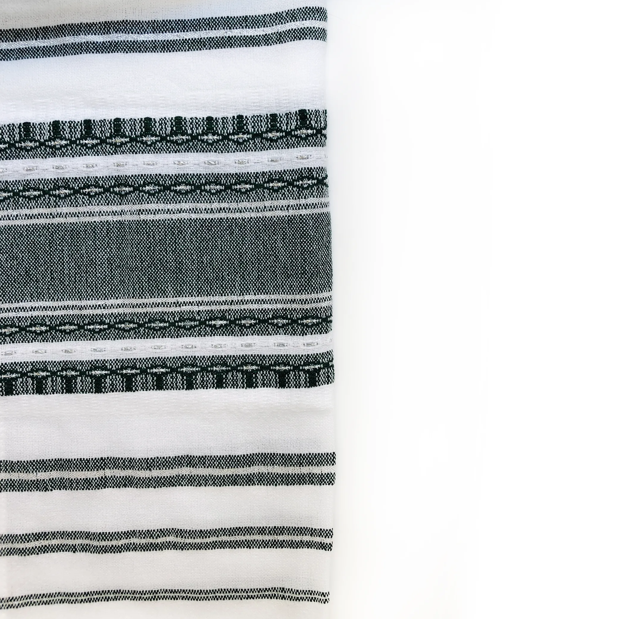 Samuel - Wool Tallit  - Dark Green and Silver