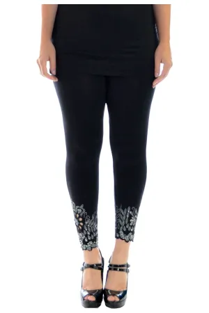 Sequin Scallop Beaded Flower Petal Leggings