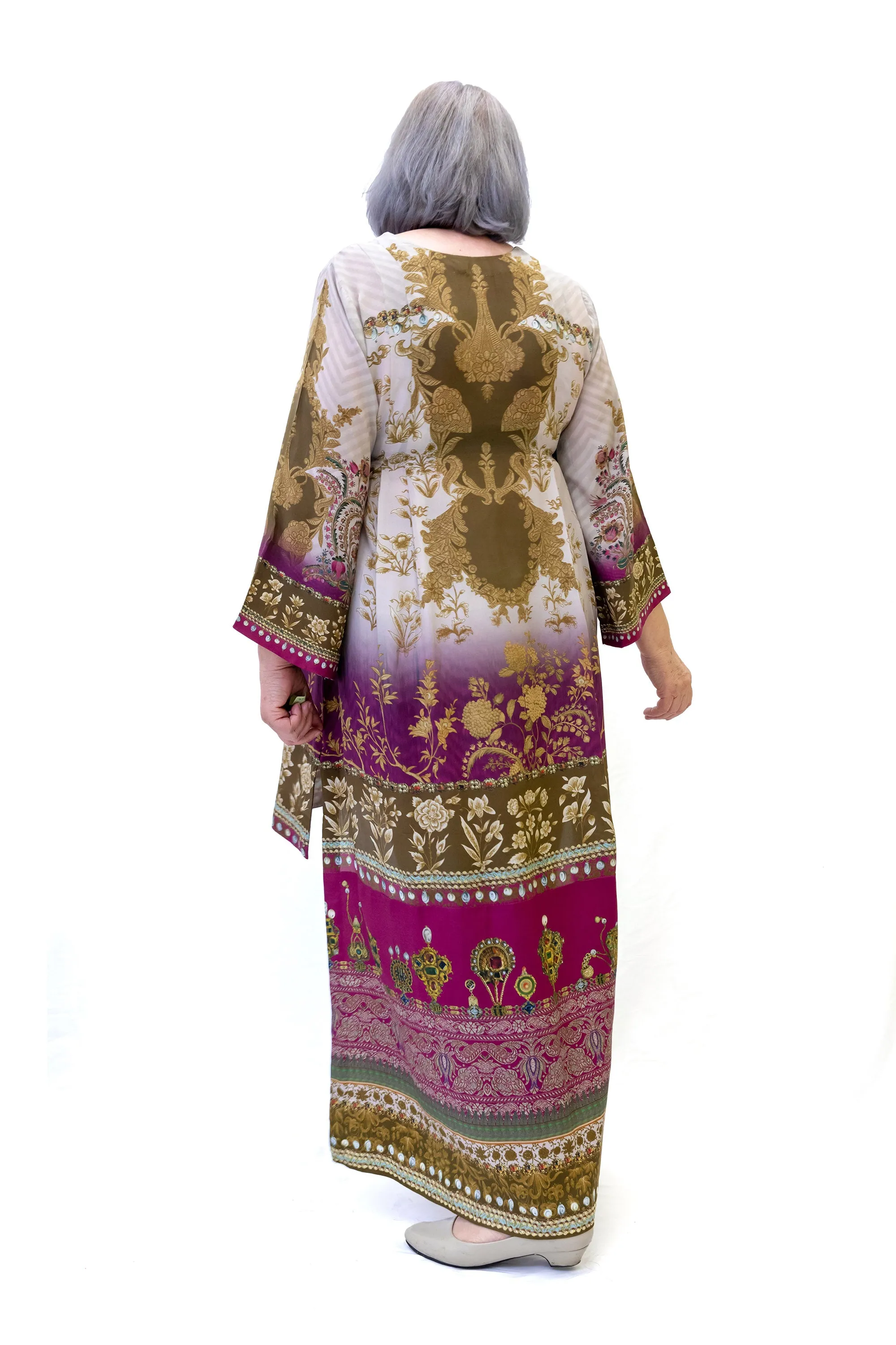 Silk Maroon & Beige Salwar Kameez - Suit - Sana Safinaz