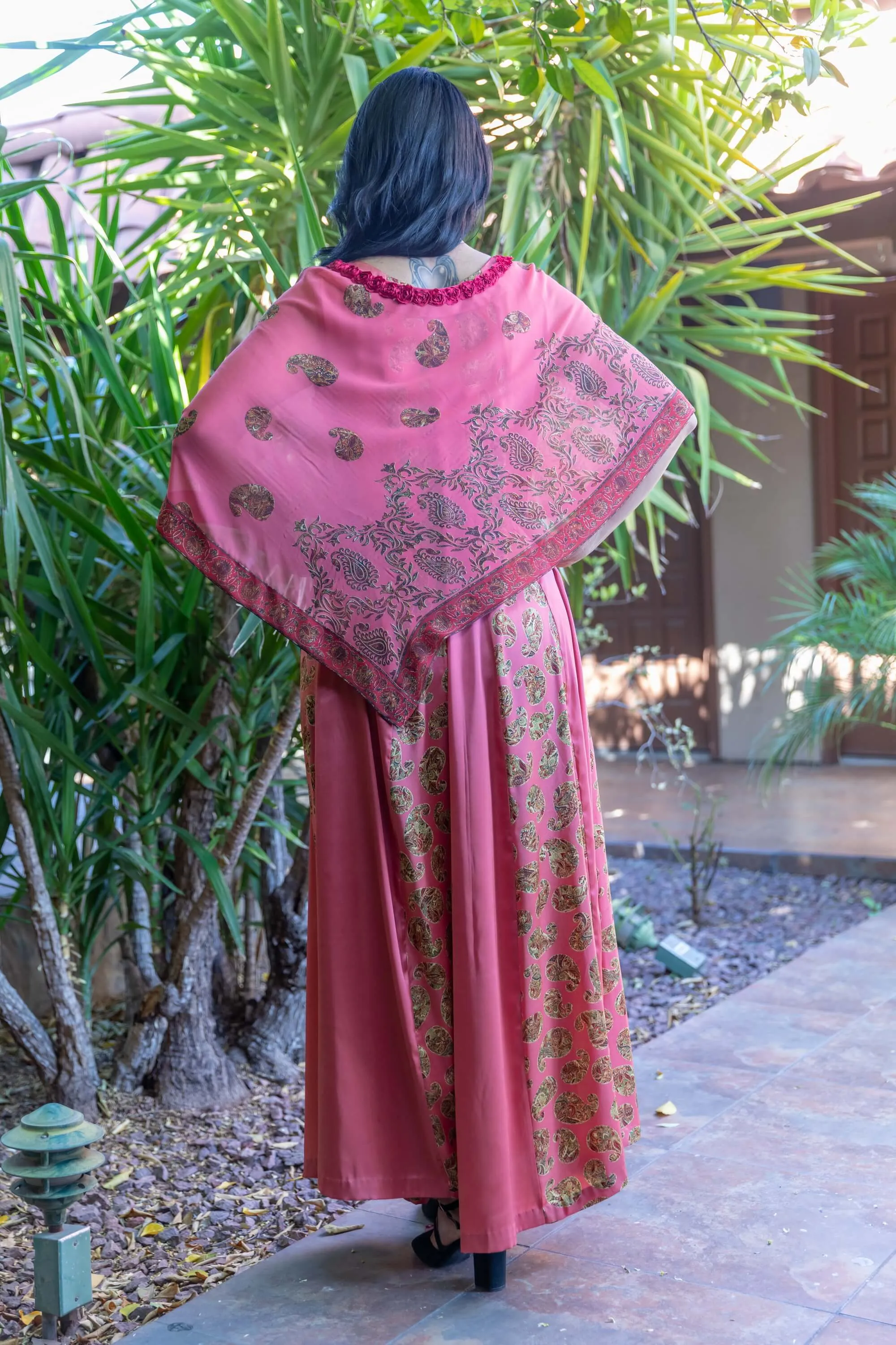 Silk Printed Long Dress - Maxi