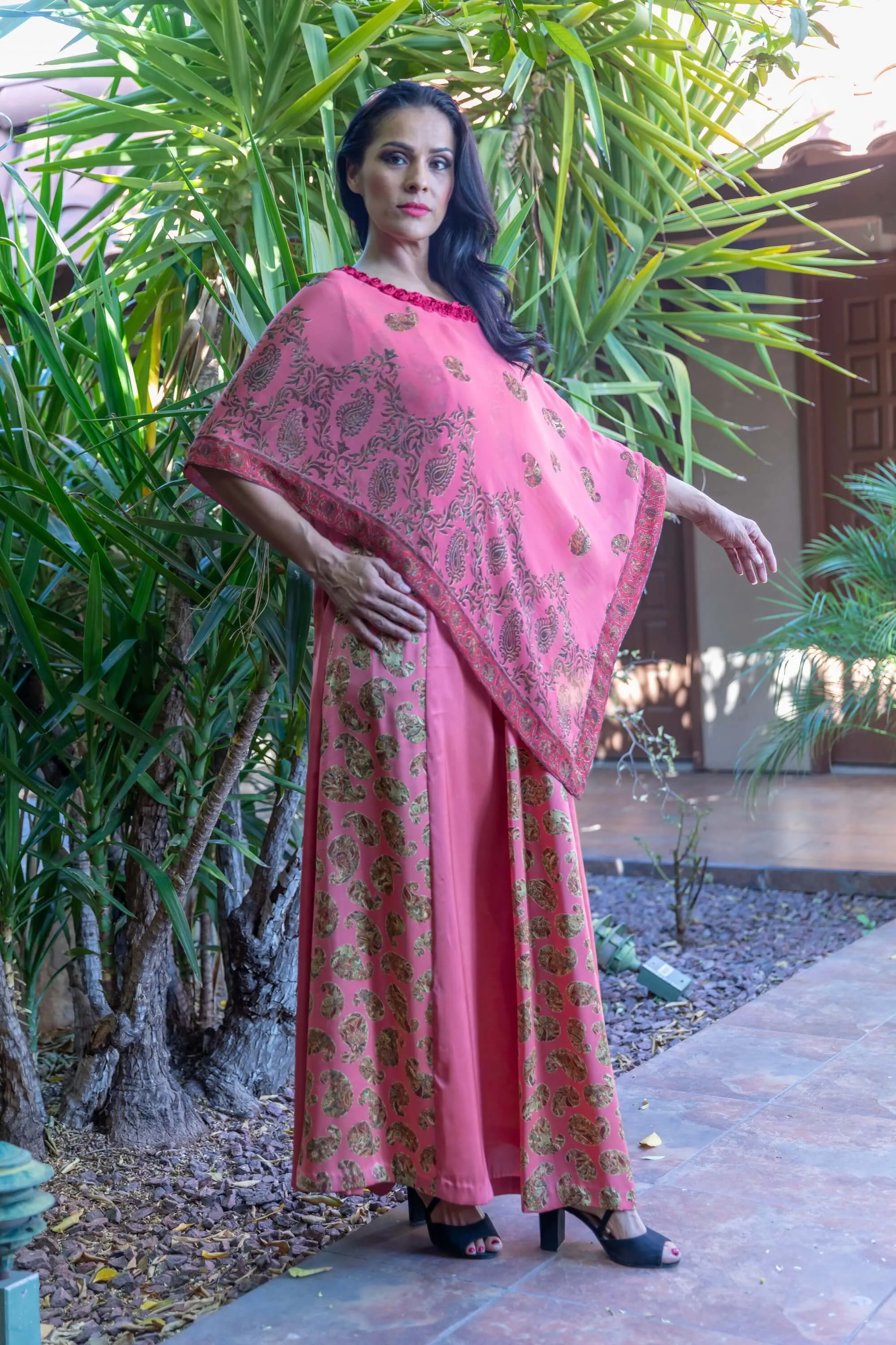 Silk Printed Long Dress - Maxi