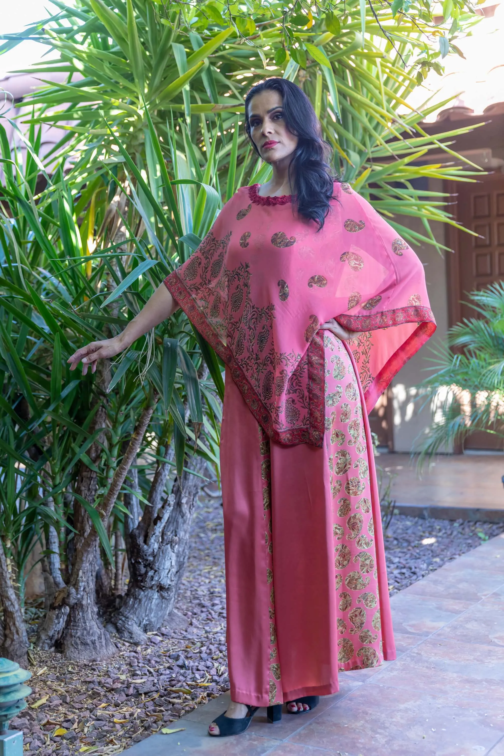 Silk Printed Long Dress - Maxi