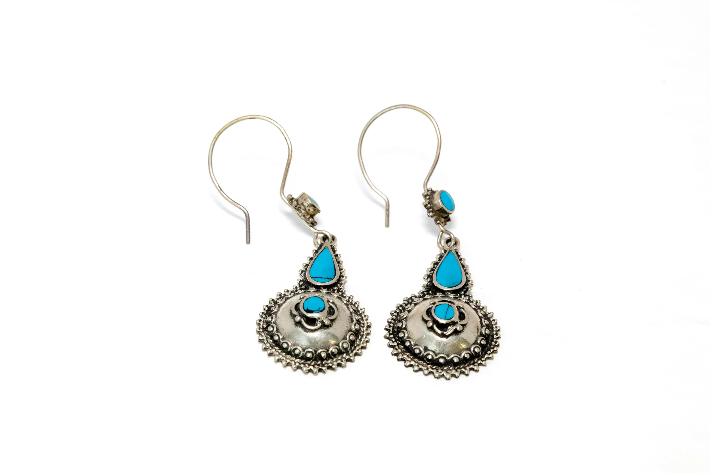 Silver and Blue Earrings