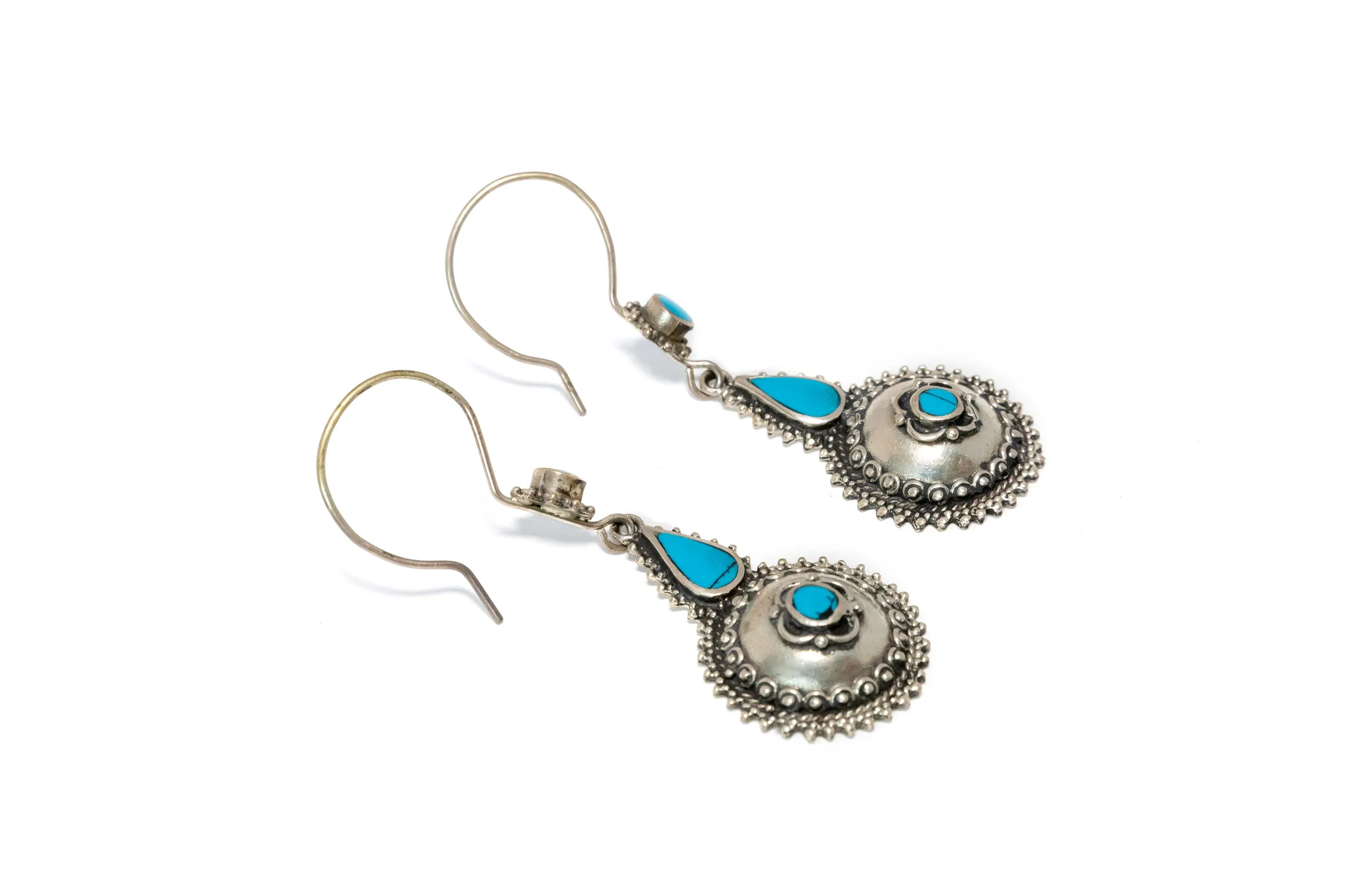 Silver and Blue Earrings
