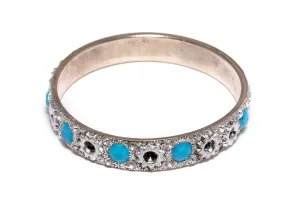 Silver Bangle with Blue Stones - Bracelet
