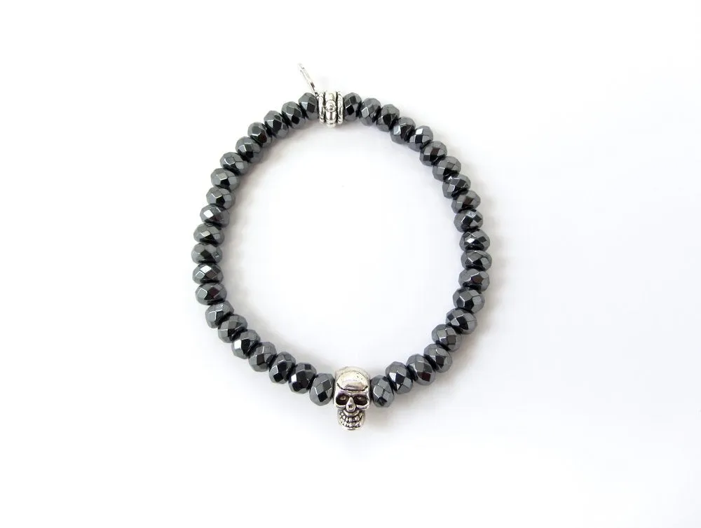 Silver-Plated Skull Charm