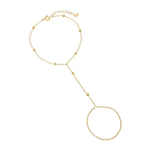 Solid Dainty Beaded Ball Hand Chain Bracelet