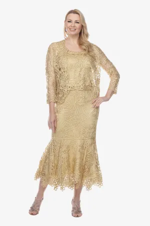 Soulmates C9127 Hand Crocheted Mother of the Bride/Groom Jacket Top and Skirt Set