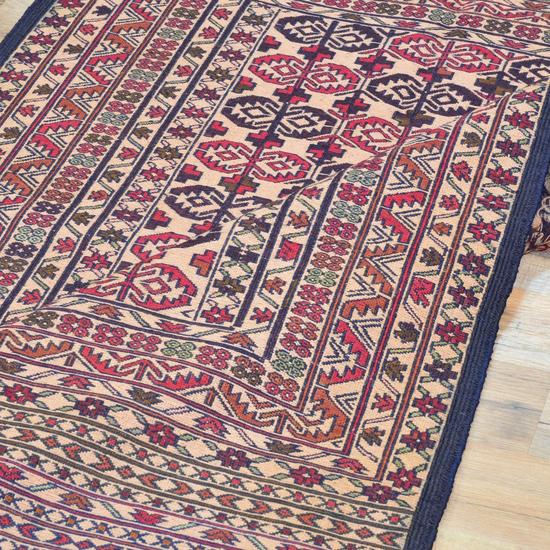 Soumack Weave Tribal Design Handmade Wool Rug (Size 2.11 X 4.9) Cwral-8382