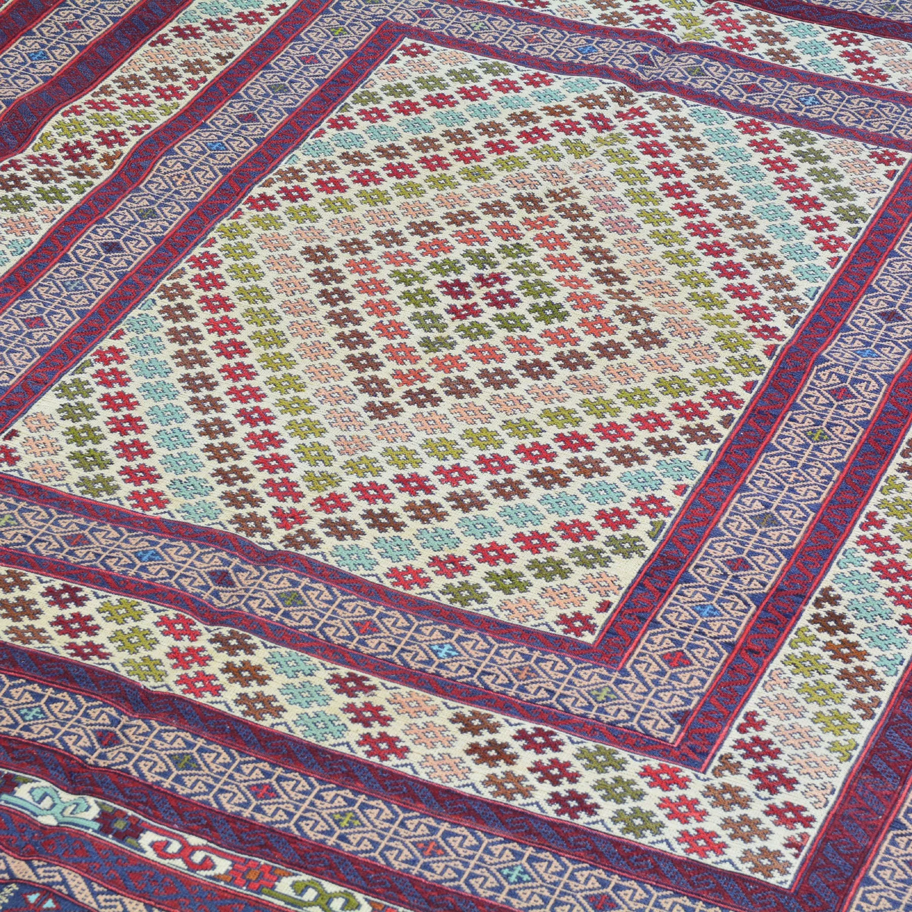Soumak Fine Tribal Traditional Handmade Wool Afghan Rug (Size 3.11 X 6.2) Cwral-1086