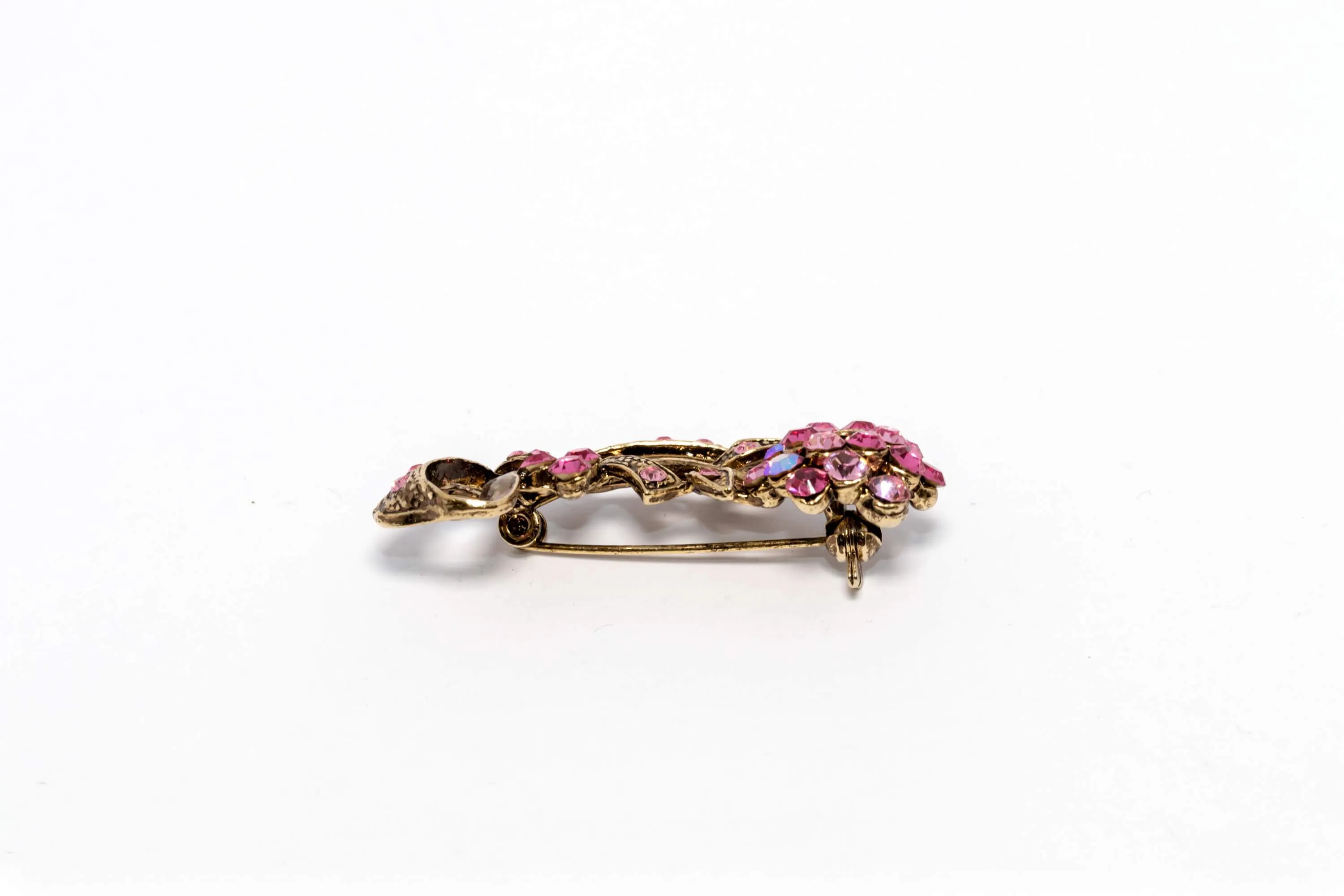 Sparkling Pink Floral Brooch Pin