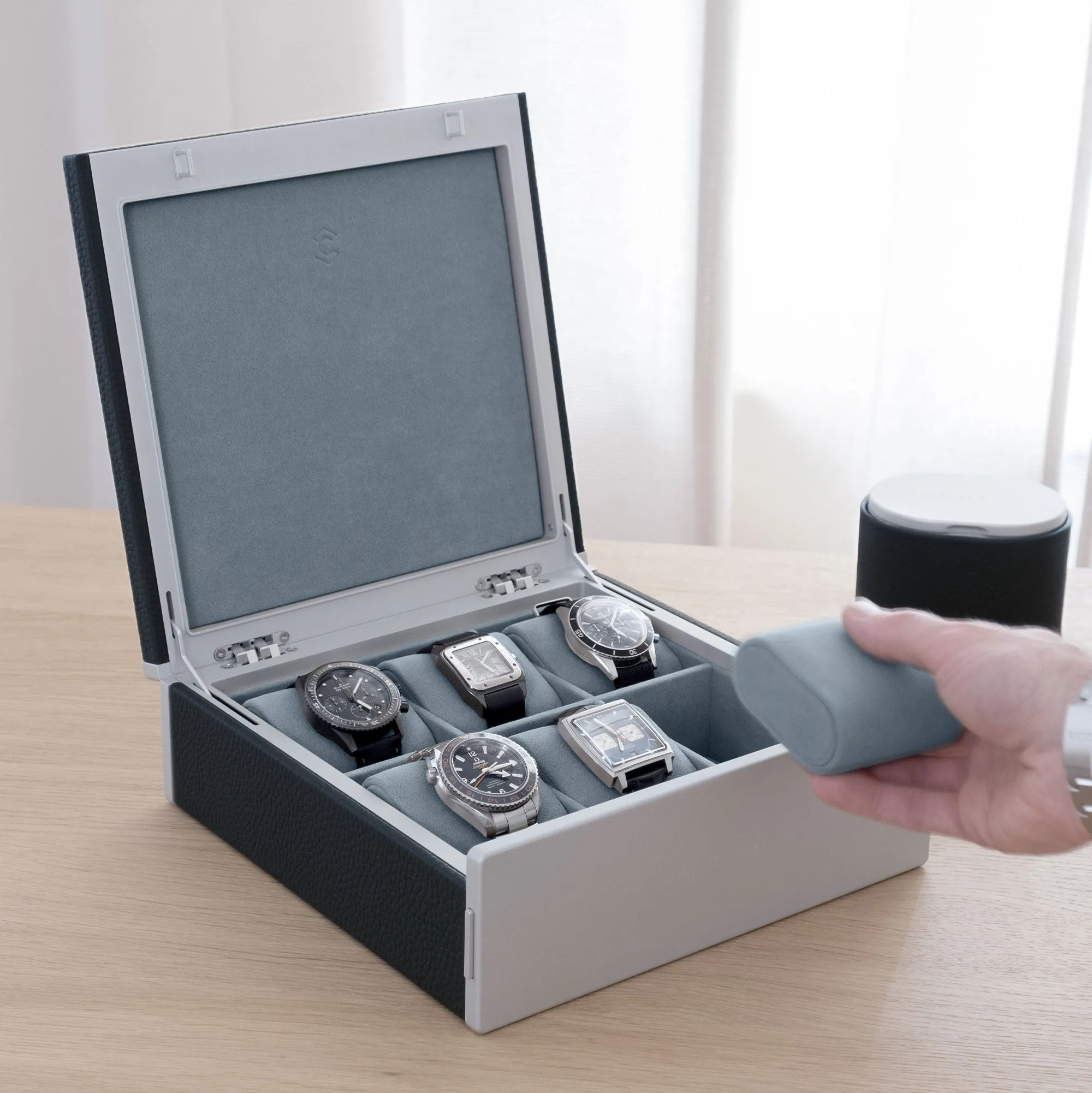 SPENCE 6 WATCH BOX - MARINE / GREY