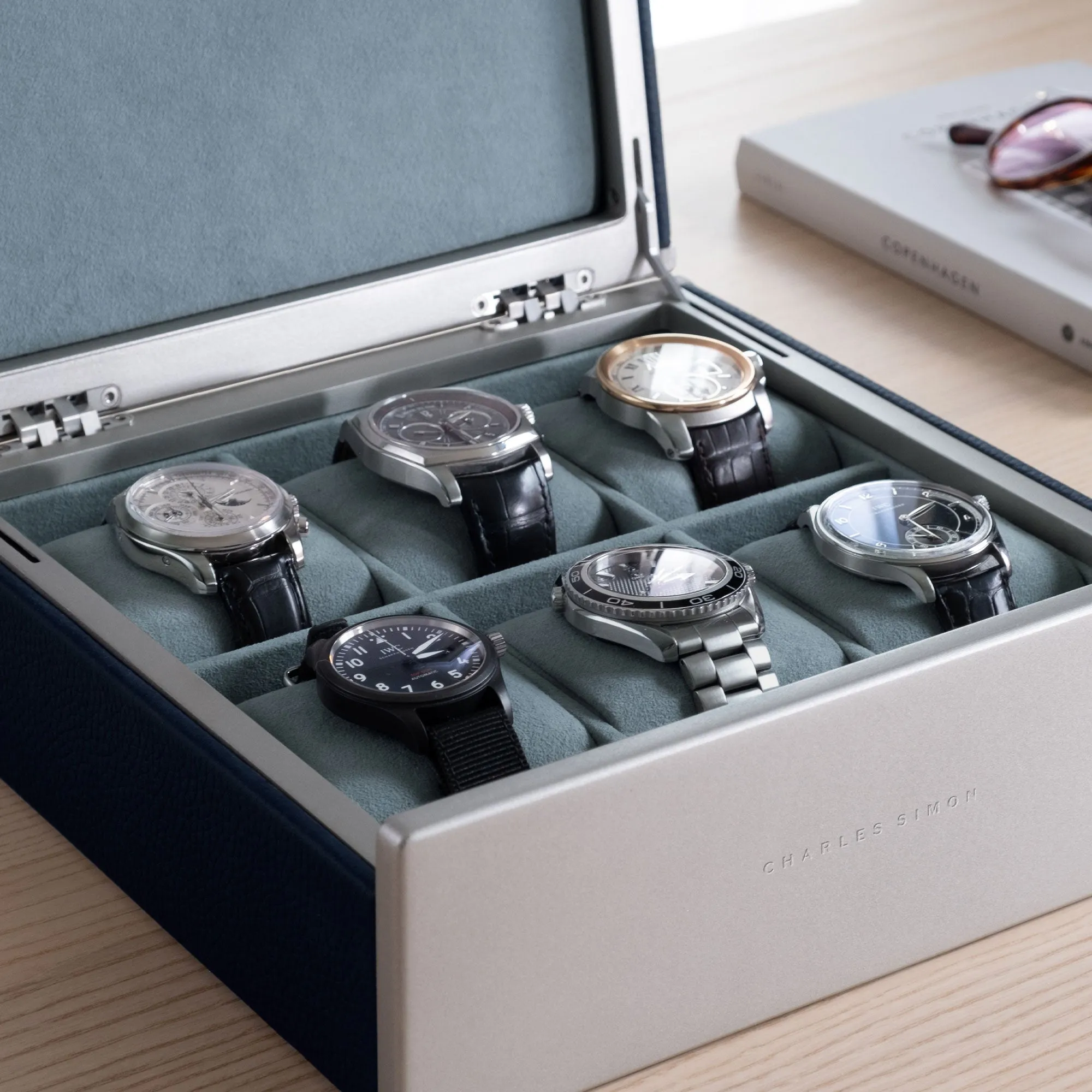 SPENCE 6 WATCH BOX - MARINE / GREY