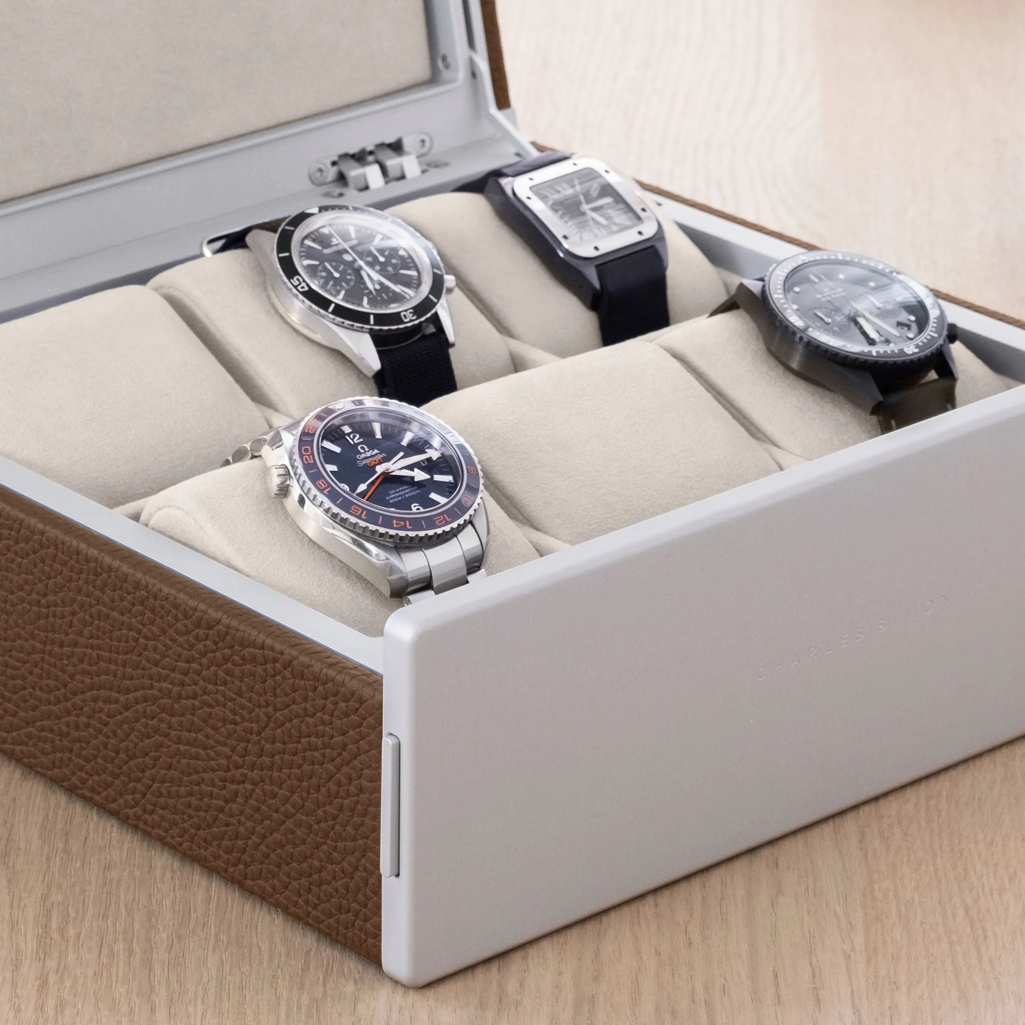 SPENCE 6 WATCH BOX - TAN / GREY