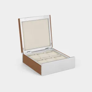 SPENCE 6 WATCH BOX - TAN / GREY