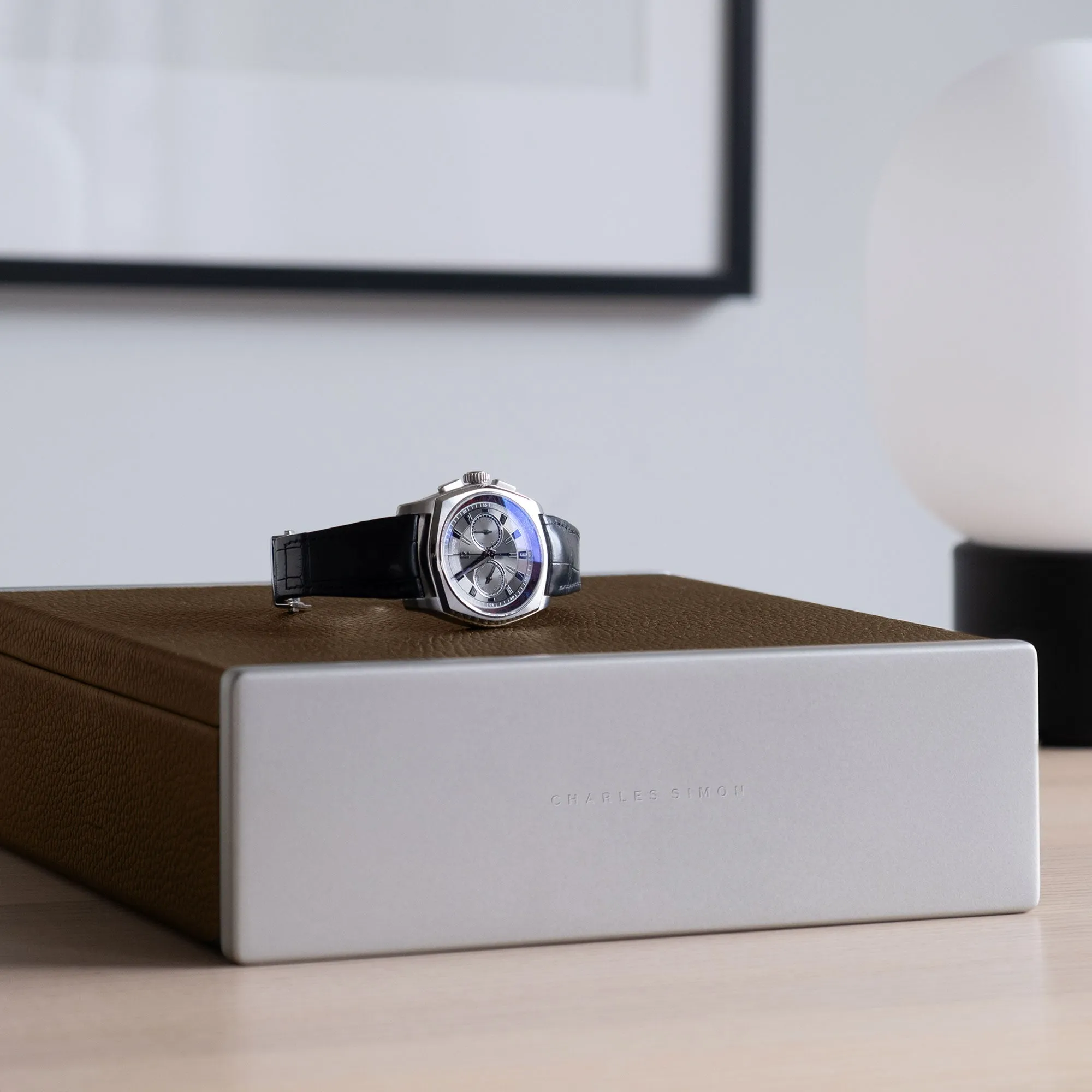 SPENCE 6 WATCH BOX - TAN / GREY