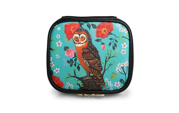 Square Cosmetic Pouch Nathalie Lete - Owl Mint