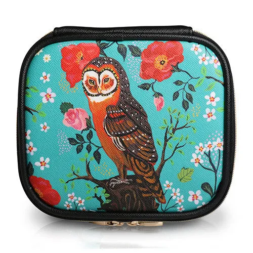Square Cosmetic Pouch Nathalie Lete - Owl Mint