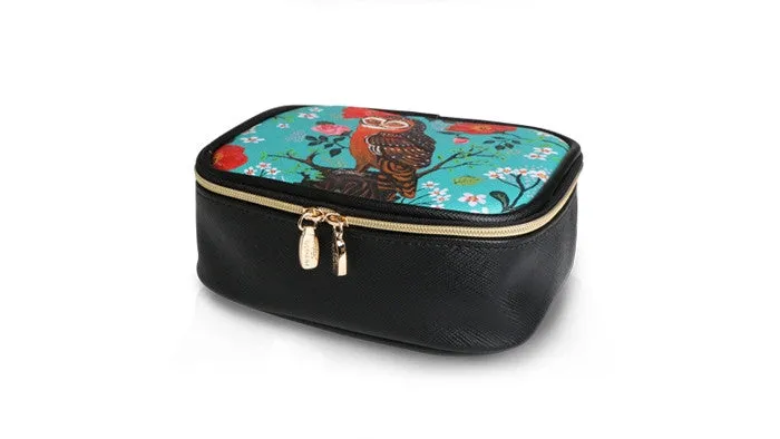 Square Cosmetic Pouch Nathalie Lete - Owl Mint
