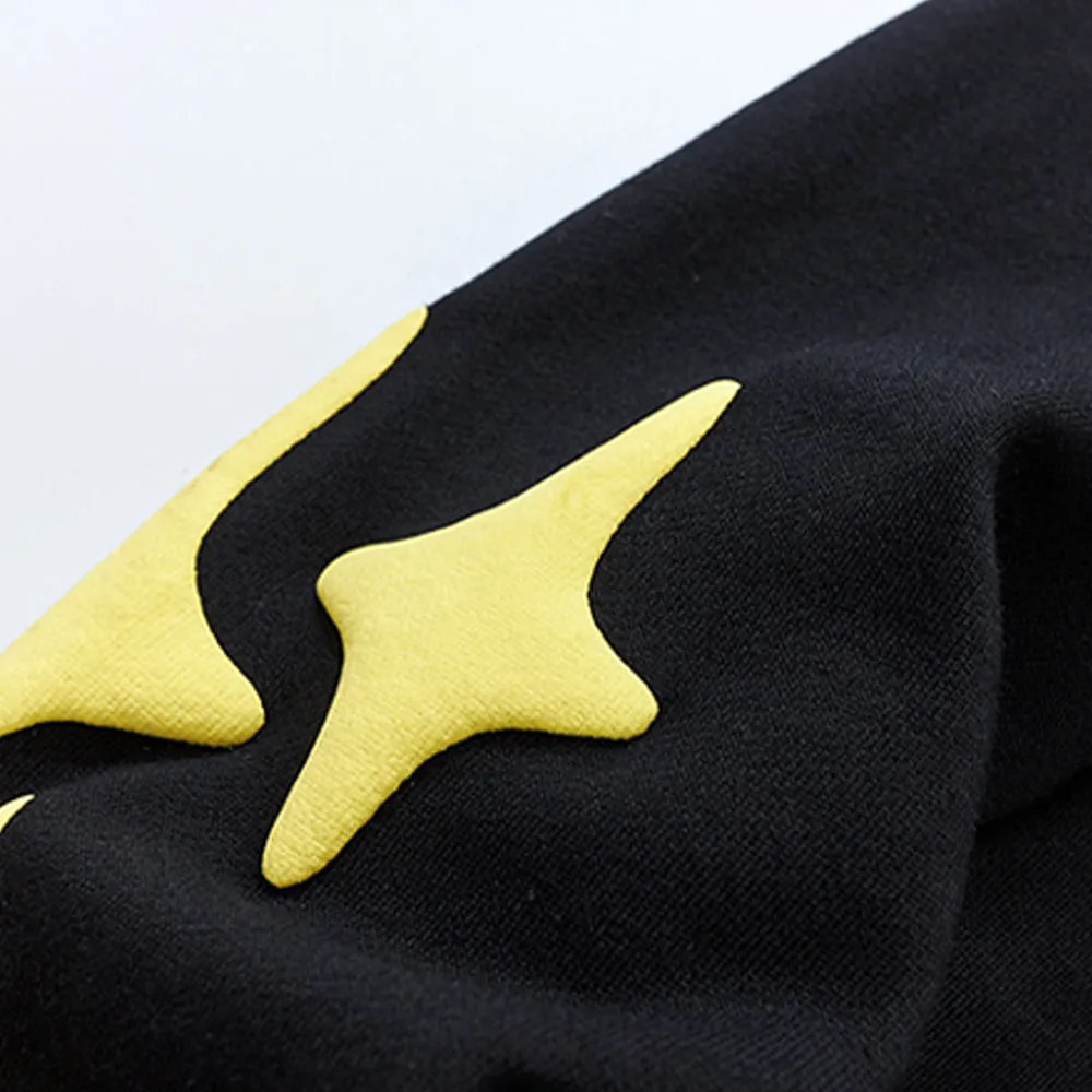 Star Foam Letter Zipper Hoodie