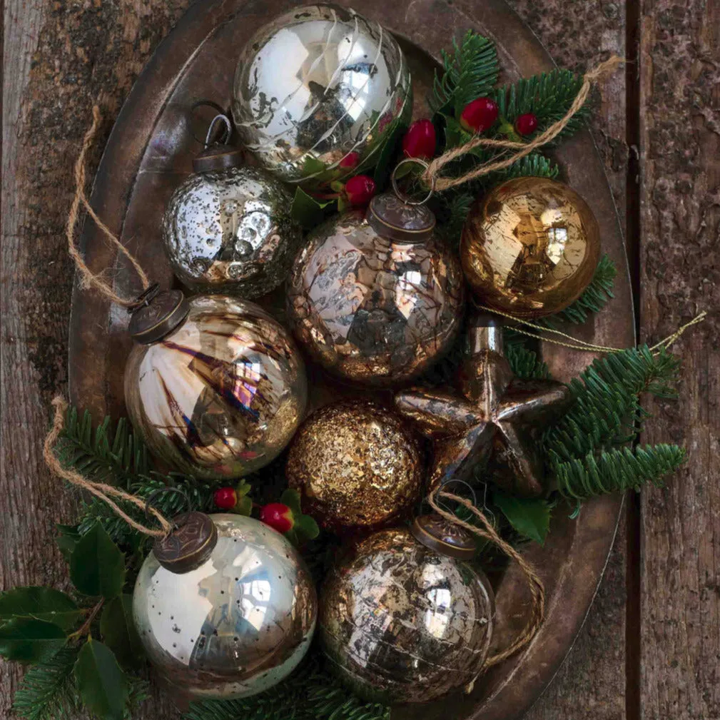 STELLA ORNAMENT- 3 INCH-ANTIQUE GOLD