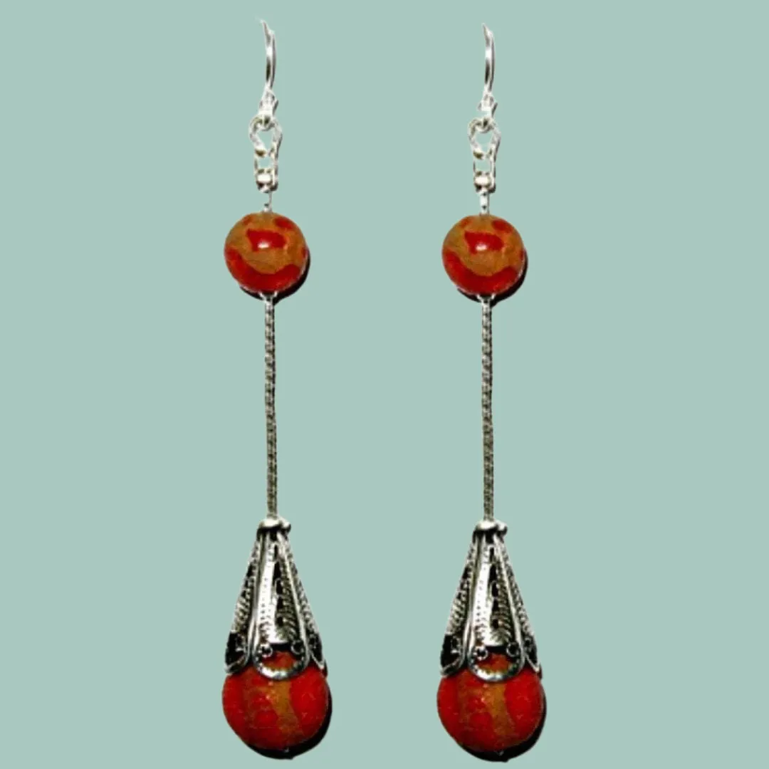 Sterling Silver Earrings Filigree Ethnic Jewelry