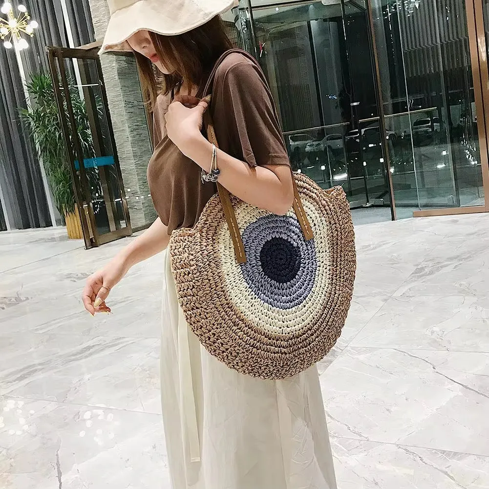 Straw Woven Shoulder Bag Women'S Large Capacity Weaving Tote Bag