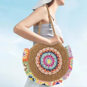 Straw Woven Shoulder Bag Women'S Large Capacity Weaving Tote Bag