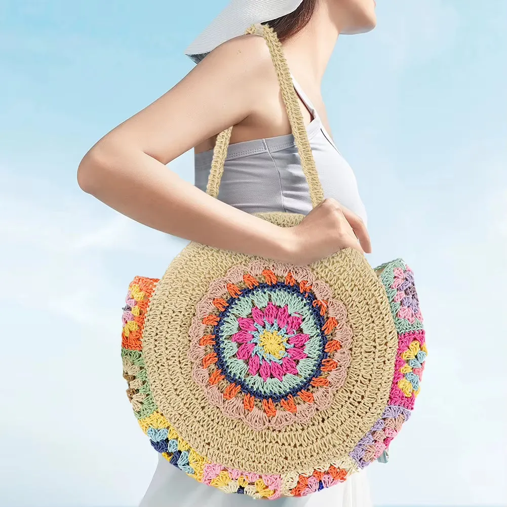 Straw Woven Shoulder Bag Women'S Large Capacity Weaving Tote Bag