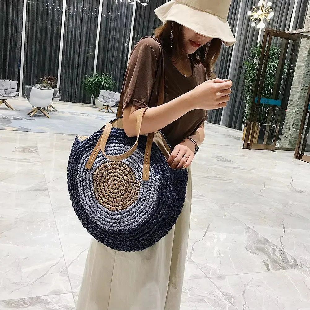 Straw Woven Shoulder Bag Women'S Large Capacity Weaving Tote Bag