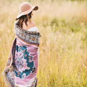 'Strawberry Fields' Woven Picnic Rug/Throw