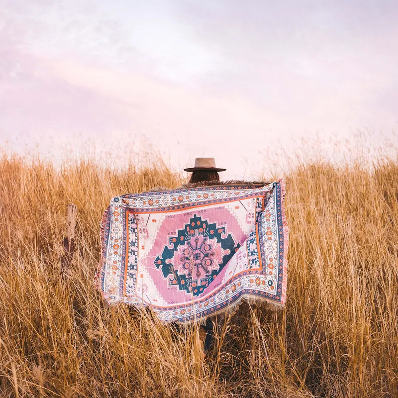 'Strawberry Fields' Woven Picnic Rug/Throw
