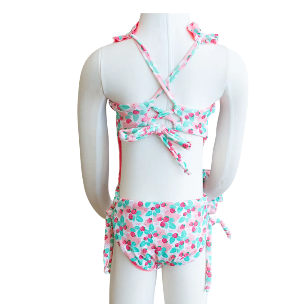 Strawberry Shortcake/ Guava Butterfly Toddler One Piece   Scrunchies