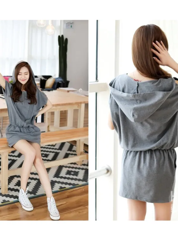 stree style hooded zipper dress