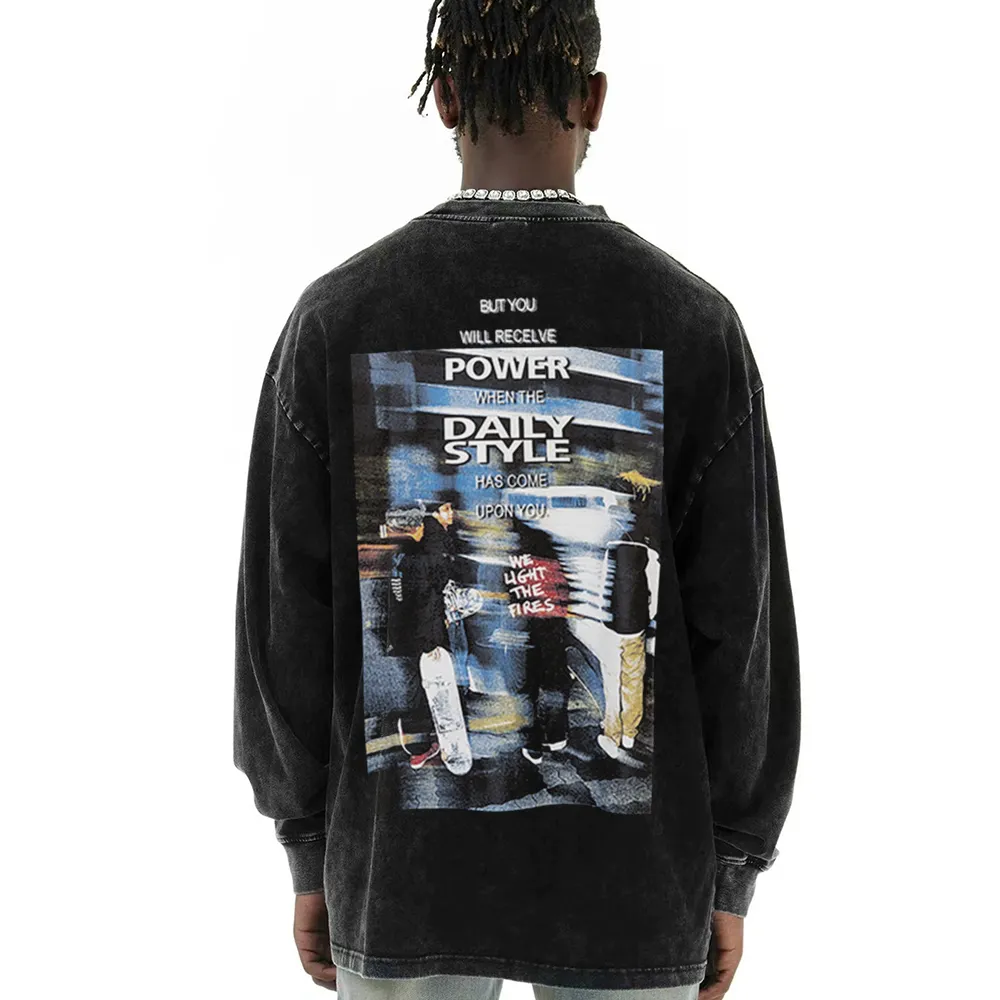 Street Skateboarding Boy Silhouette Long-Sleeve Shirt
