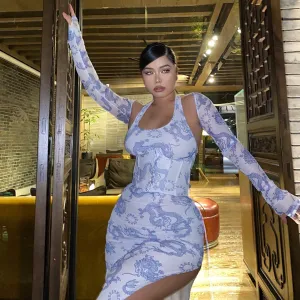 SYNEZ Blue Dragon Two Piece