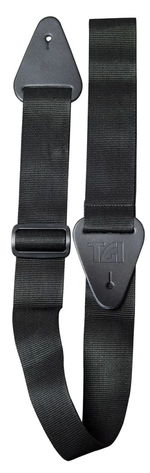 TGI Guitar Strap Woven. Plain Black