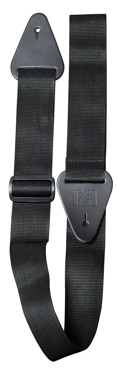 TGI Guitar Strap Woven. Plain Black