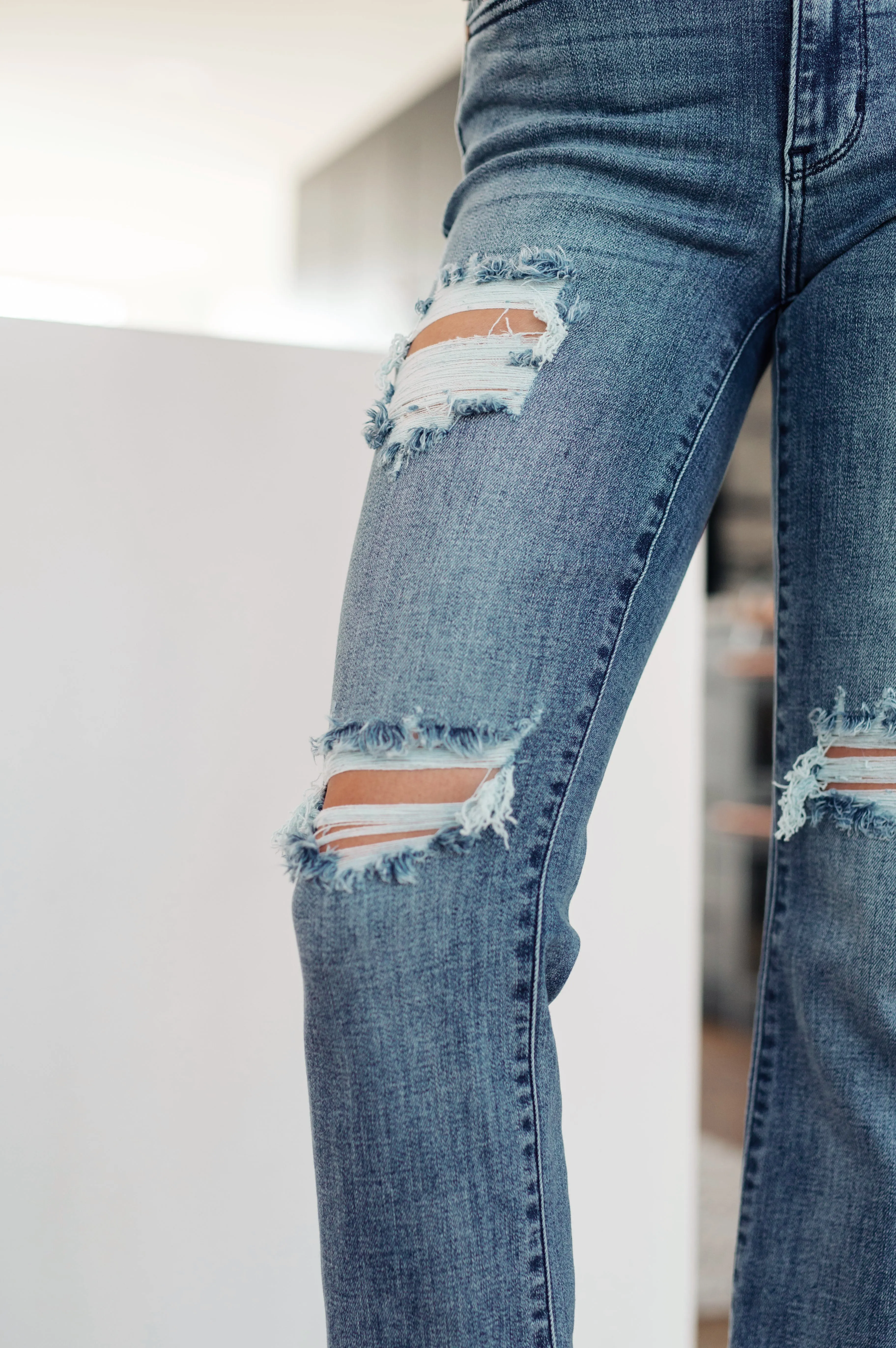 The Dawn- Destroyed Straight Leg Judy Blue Jeans