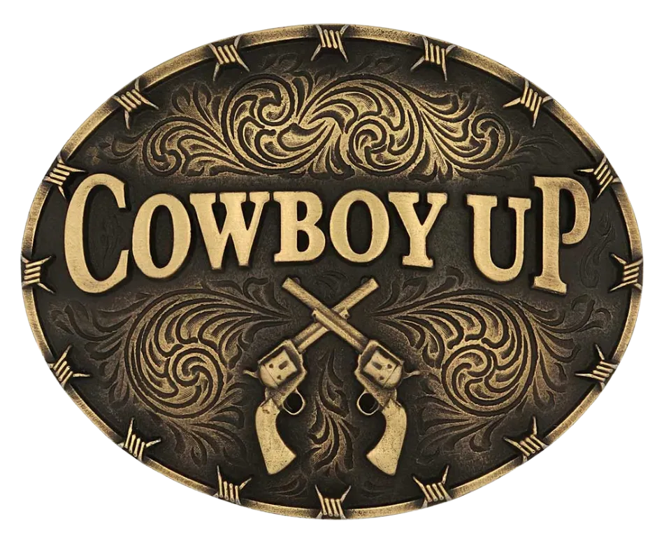 The "Cowboy Up" Belt Buckle