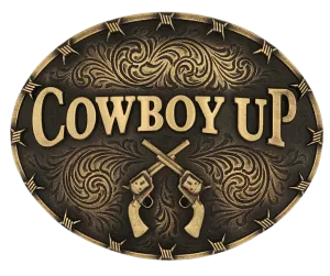 The "Cowboy Up" Belt Buckle