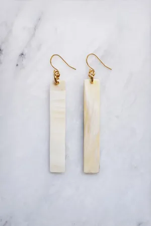 Tinh 16K Gold-Plated Brass Buffalo Horn Minimalist Bar Earrings
