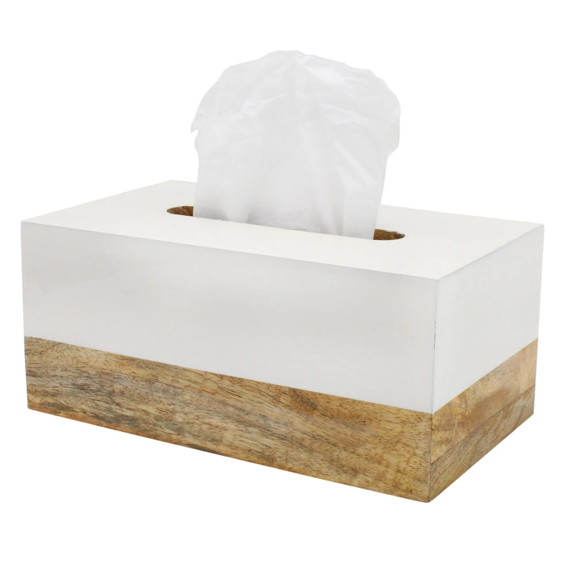 Tissue Box Cover (Enamel/Mango Wood)