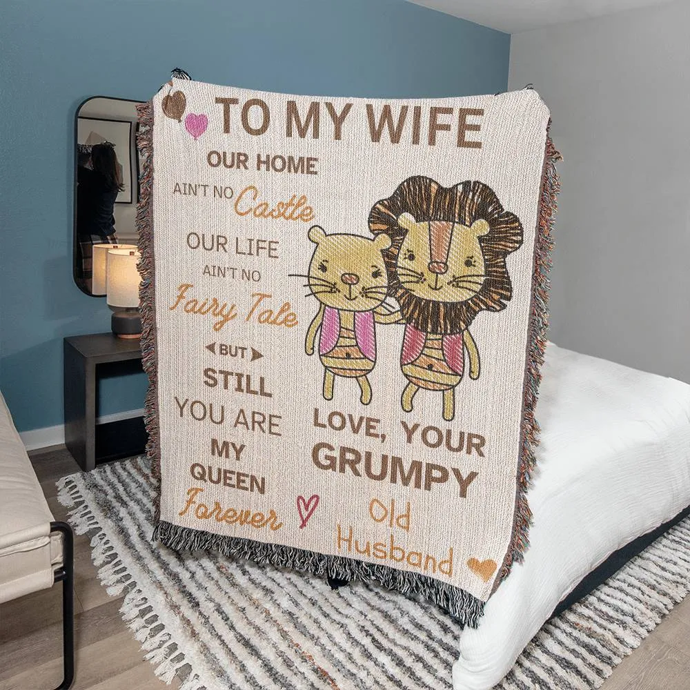To My Wife, You Are My Queen - Woven Blanket