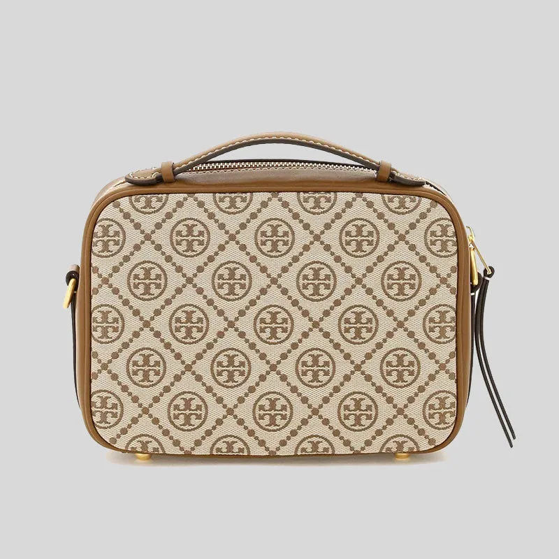 TORY BURCH T Monogram Jacquard Camera Bag Hazelnut RS-79356