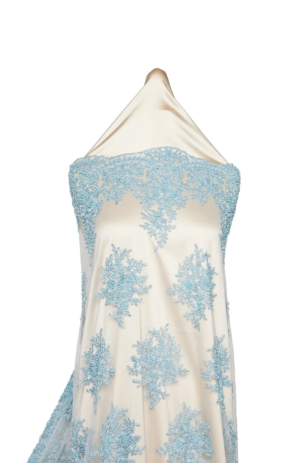 Tulle Lace Fabric Metallic Embroidered with Beads & Sequins 100% Polyester 50/52" Wide | Exquisite Fabric