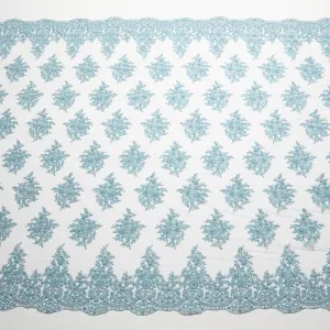 Tulle Lace Fabric Metallic Embroidered with Beads & Sequins 100% Polyester 50/52" Wide | Exquisite Fabric